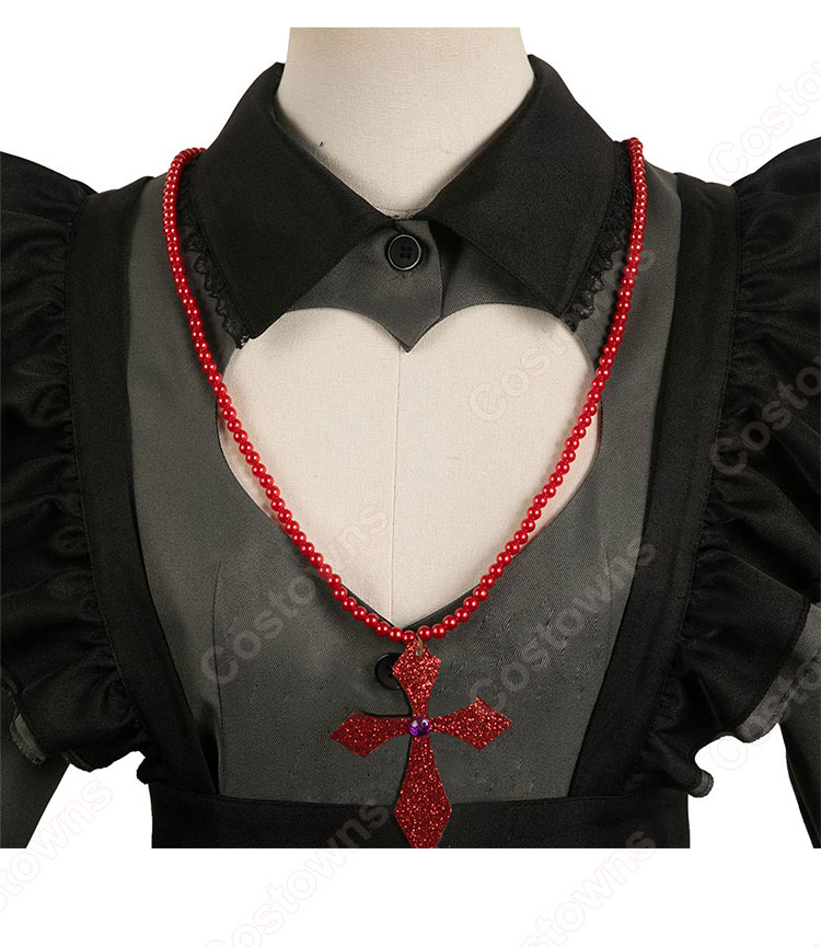 【推しの子】 星野ルビー 吸血鬼 コスプレ衣装 ハロウィン 真っ黒衣装 メイド服-6