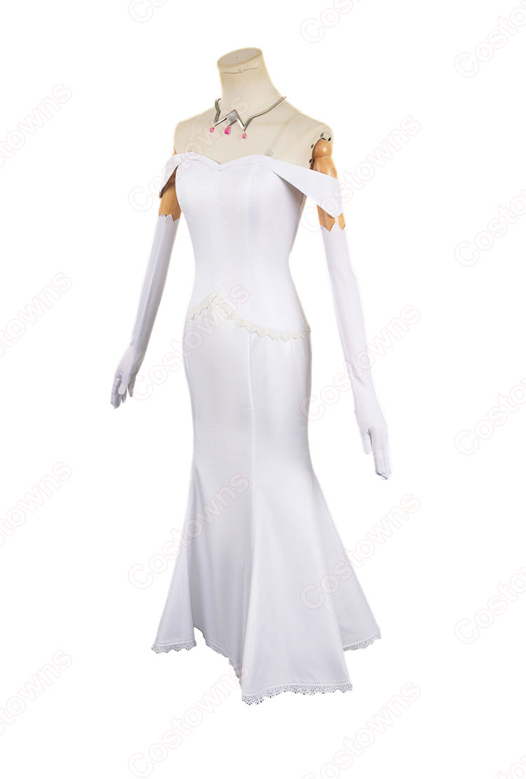 Re:ゼロから始める異世界生活 エミリア コスプレ衣装 白いワンピース-2