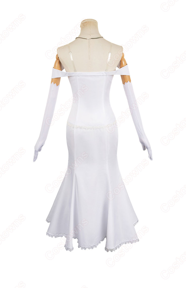 Re:ゼロから始める異世界生活 エミリア コスプレ衣装 白いワンピース-4