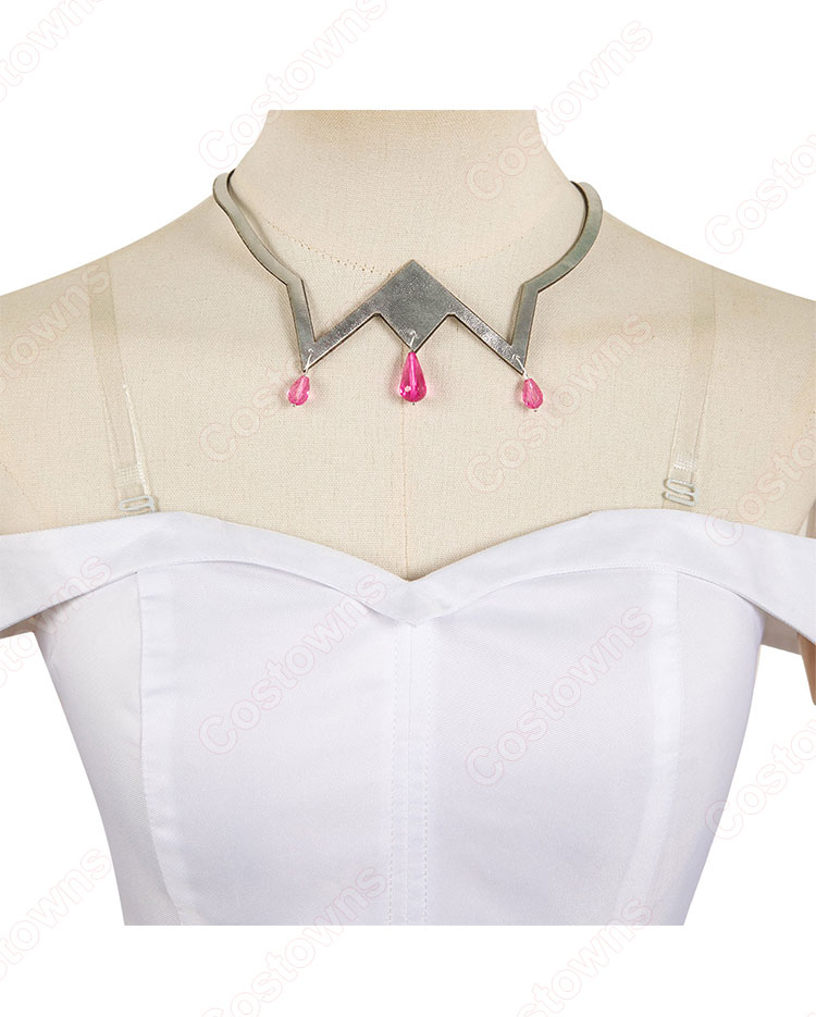 Re:ゼロから始める異世界生活 エミリア コスプレ衣装 白いワンピース-5