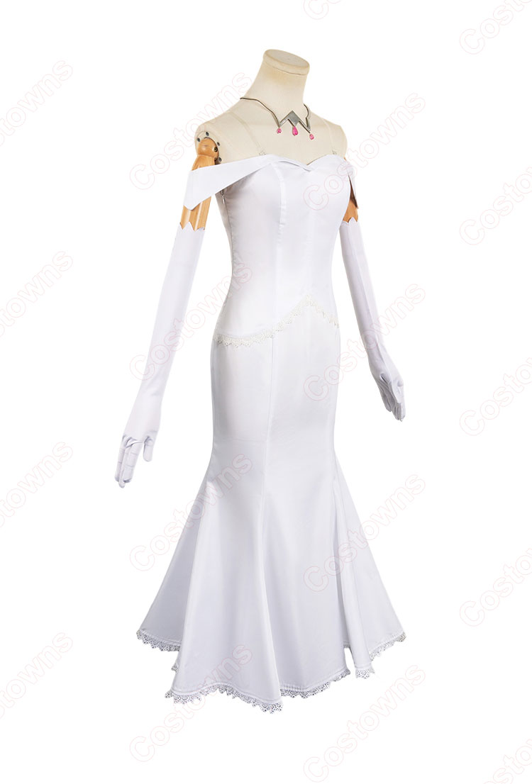 Re:ゼロから始める異世界生活 エミリア コスプレ衣装 白いワンピース-3