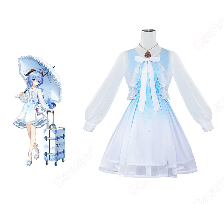 注目の 原神」×アニメイトコラボ 甘雨（カンウ） コスプレ衣装 原神展 コスプレ衣装