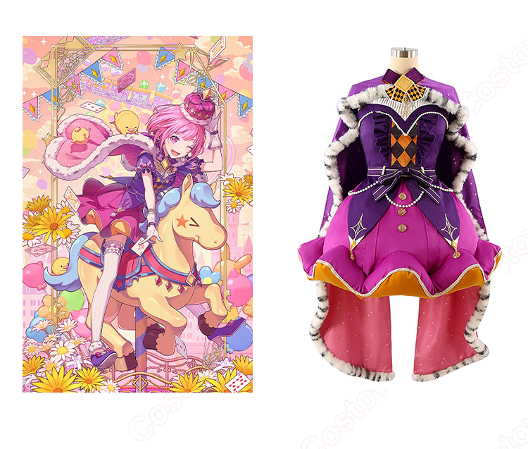 プロジェクトセカイ カラフルステージ! feat. 初音ミク 一緒に考えよう 鳳えむ クイーン・オブ・ダイヤ コスプレ衣装-1