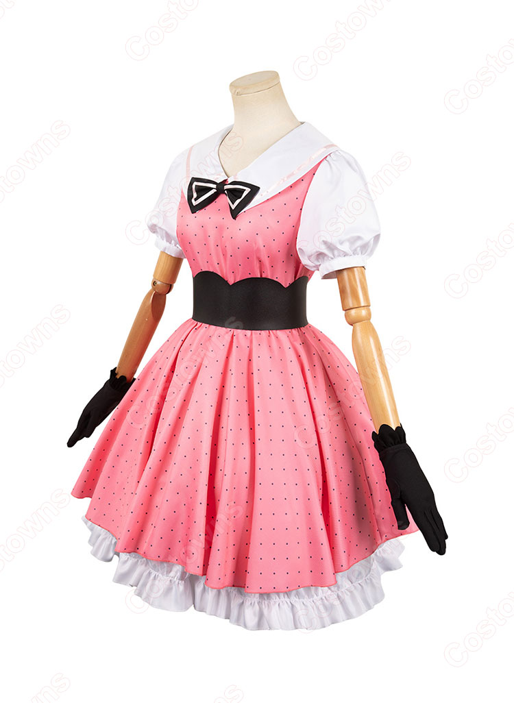 【推しの子】 星野ルビー コスプレ衣装 (ワンピース、手袋、コルセットベルト、髪飾り、蝶ネクタイ)-2
