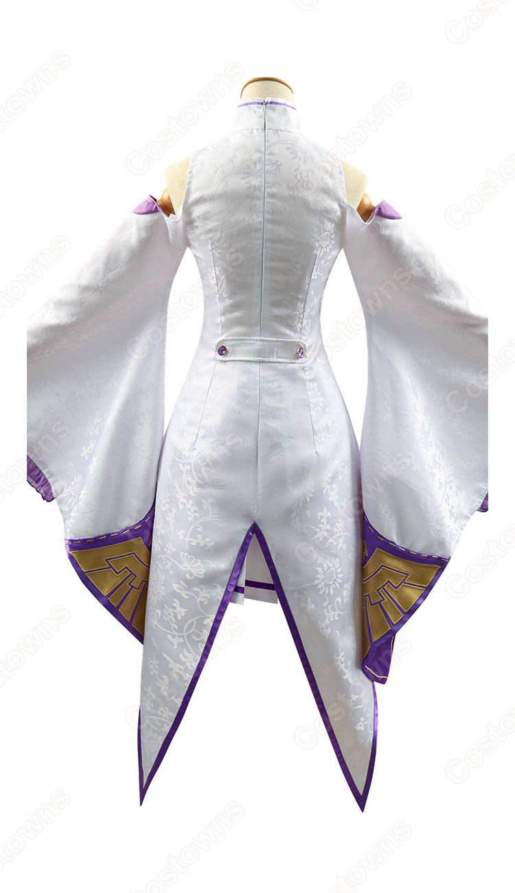 Re:ゼロから始める異世界生活 ヒロイン エミリア コスプレ衣装-3