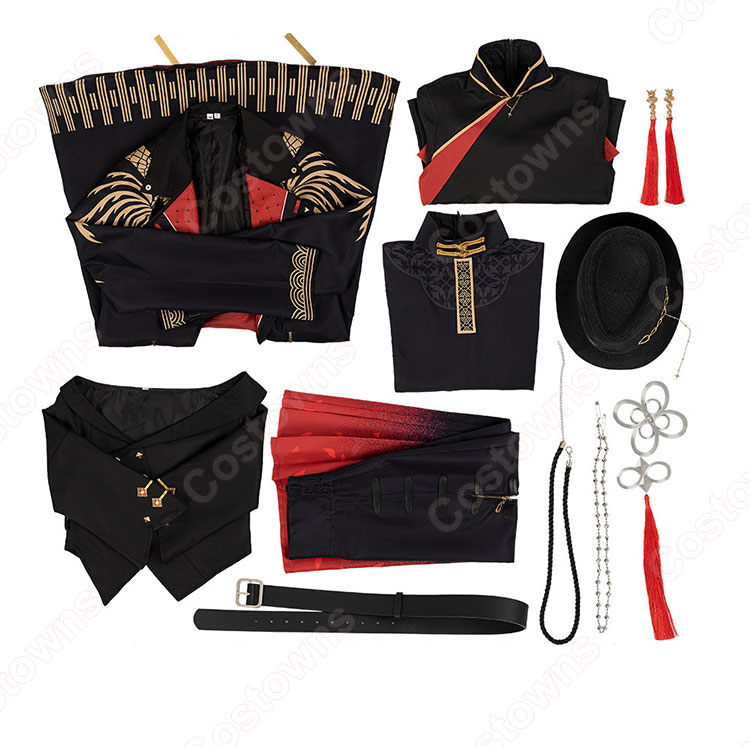 Vtuber ホロライブ 星街すいせい 東洋風スーツ衣装 コスプレ衣装 白&黒 洋服-15