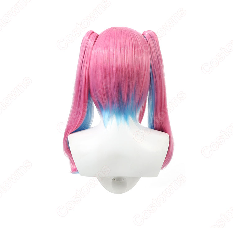 VTuber ホロライブ 湊あくあ ピンクメイド コスプレウィッグ-5