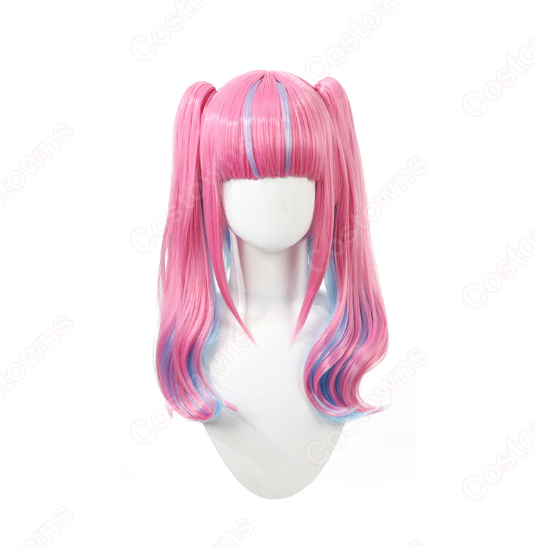 VTuber ホロライブ 湊あくあ ピンクメイド コスプレウィッグ-2