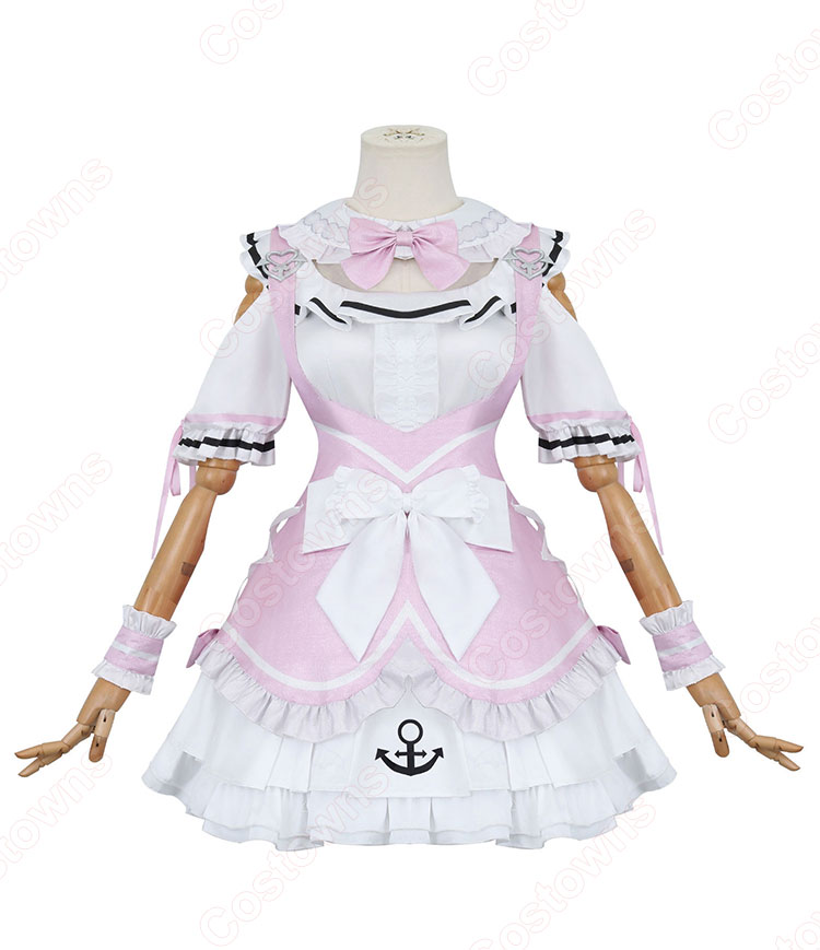 VTuber ホロライブ 湊あくあ ピンクメイド コスプレ衣装 - Costowns