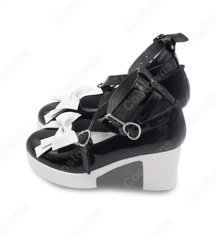 VTuber ホロライブ 湊あくあ ピンクメイド コスプレ靴-5