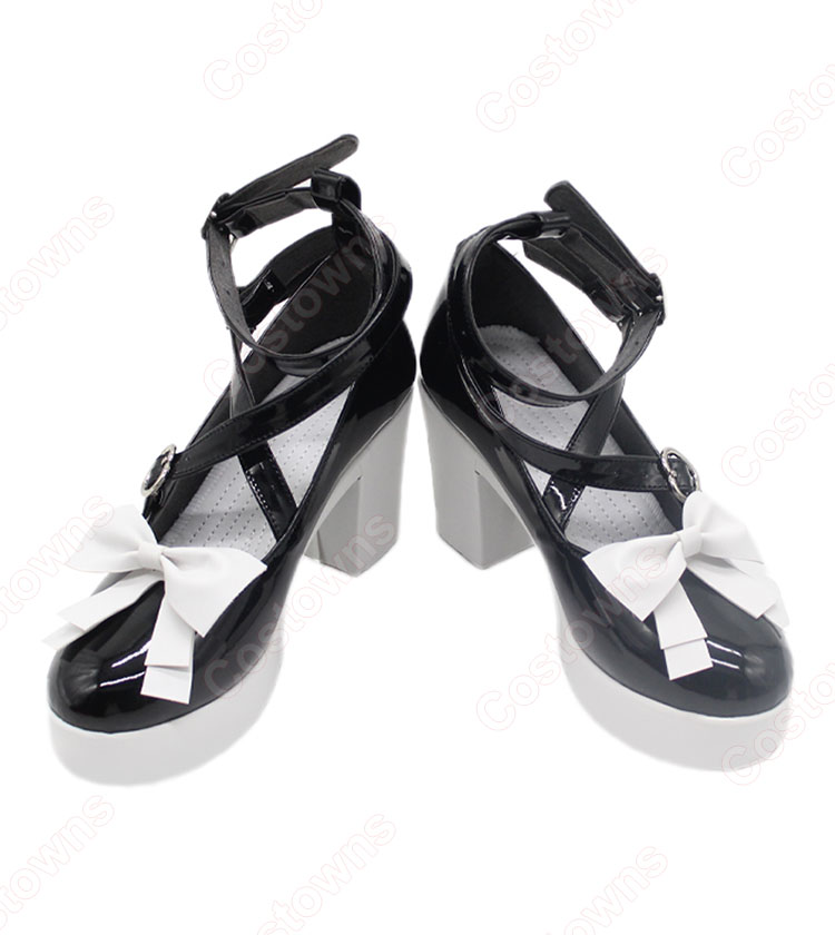 VTuber ホロライブ 湊あくあ ピンクメイド コスプレ靴-2