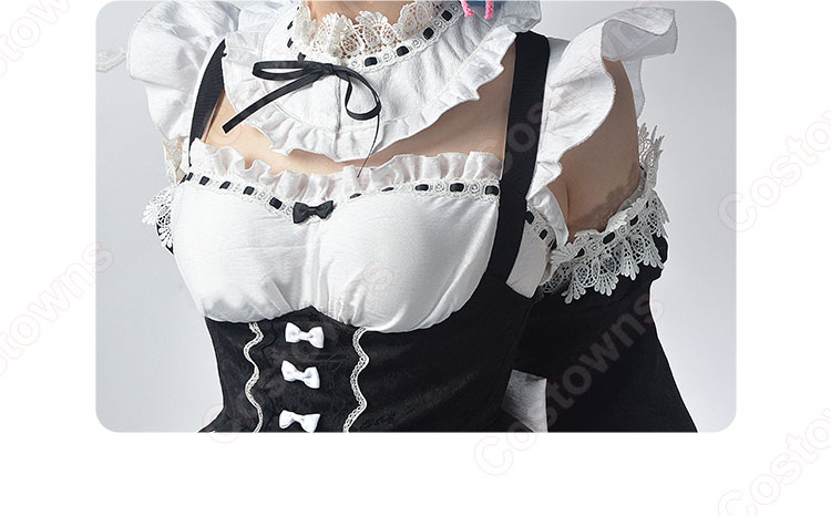 Re:ゼロから始める異世界生活 レム ラム コスプレ衣装 メイド服-5