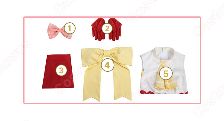 【推しの子】 MEMちょ コスプレ衣装 (ショートパンツ、トップス、髪飾り、手袋、背部蝶結び)-5