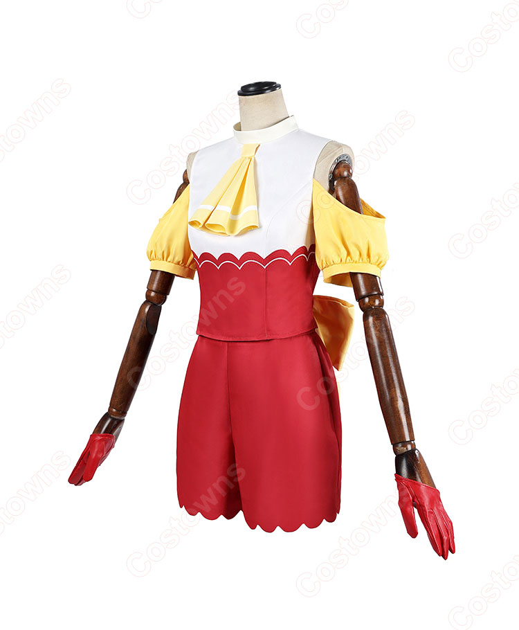 【推しの子】 MEMちょ コスプレ衣装 (ショートパンツ、トップス、髪飾り、手袋、背部蝶結び)-2