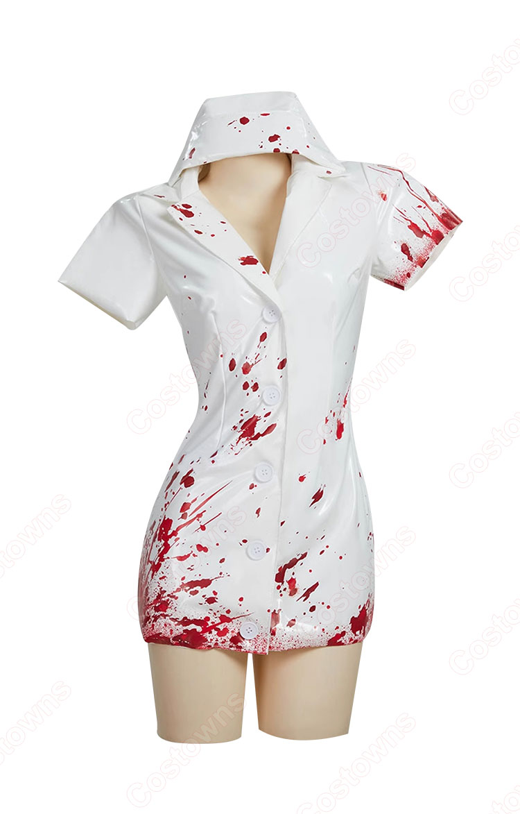 ハロウィン ナース服 看護師 コスプレ衣装 血まみれ ホラー系 コスプレ 仮装-1