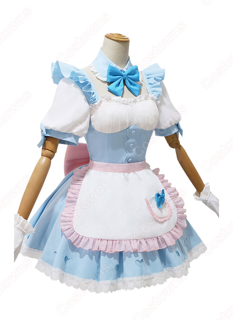 Re:ゼロから始める異世界生活 夢かわメイド レム コスプレ衣装-3