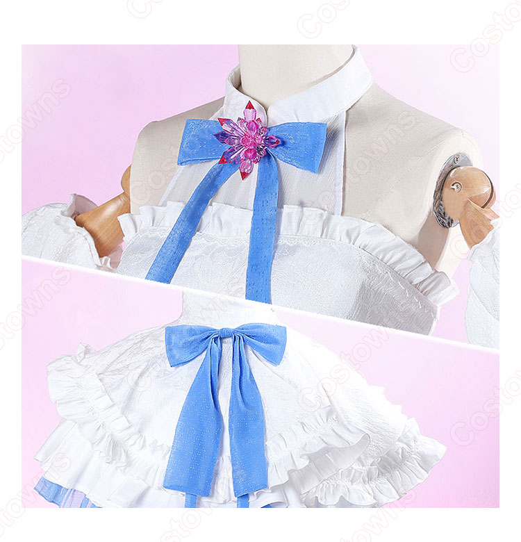 Re:ゼロから始める異世界生活 レム グラスエディション コスプレ衣装 オフショルダードレス-6