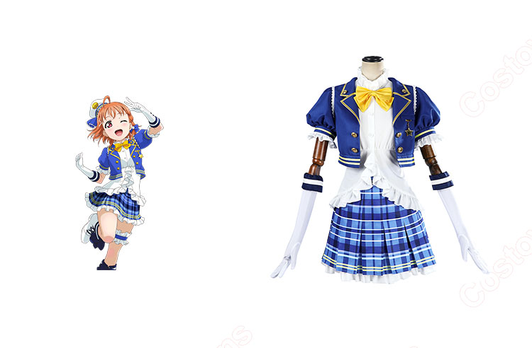 スクフェス2 Aqours 黒澤ダイヤ 松浦果南 国木田花丸 小原鞠莉 黒澤ルビィ 桜内梨子 津島善子 高海千歌 渡辺曜 コスプレ衣装-1