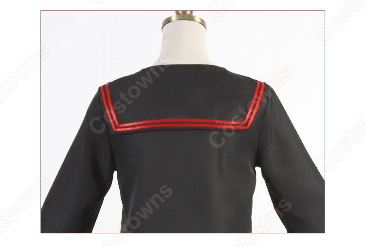 鬼滅の刃 キメツ学園 竈門禰豆子 コスプレ衣装 制服 セーラー服-5