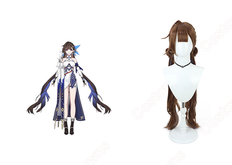 崩壊3rd 玉騎士・月痕 李素裳(リ・スショウ) コスプレウィッグ-1