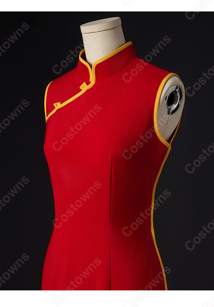 銀魂 神楽 コスプレ衣装 ノースリーブ チャイナドレス-5