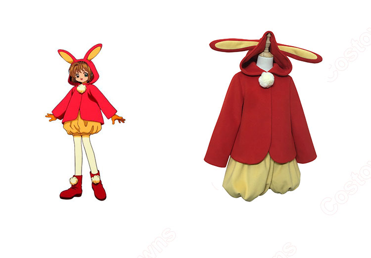 カードキャプターさくら 木之本桜 うさ耳 バトルコスチューム コスプレ衣装-1