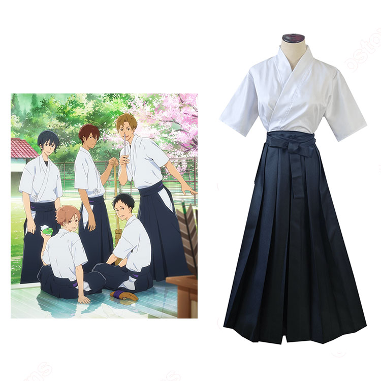 ツルネ ―風舞高校弓道部― 藤原愁 弓道着 コスプレ衣装-1