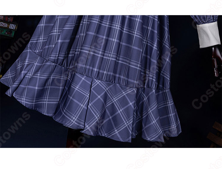 BanG Dream! Ave Mujica 若葉睦 コスプレ衣装 チェック柄ワンピース-5