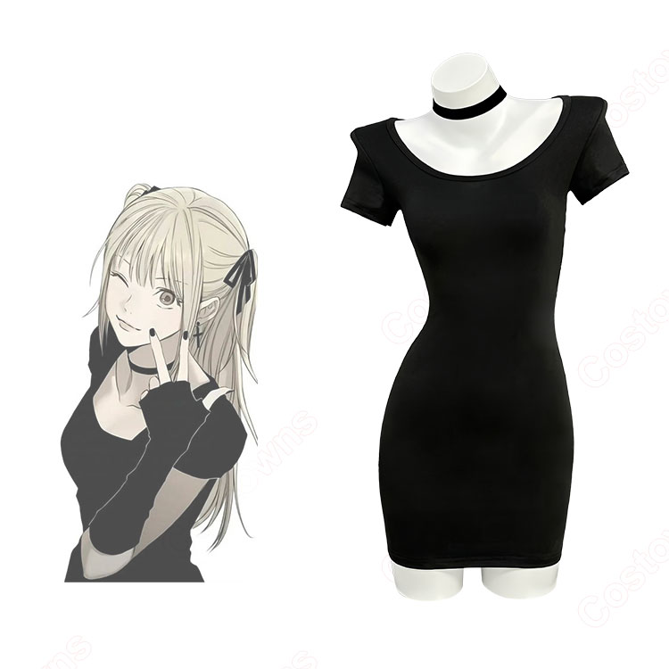 DEATH NOTE 弥海砂 コスプレ衣装 黒ワンピース-1