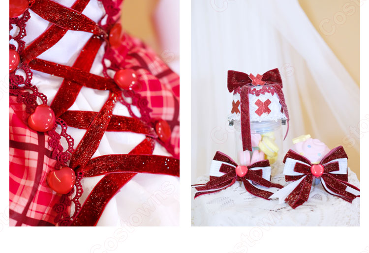 しゅごキャラ! 日奈森あむ コスプレ衣装 チェック柄ケーキドレス-7