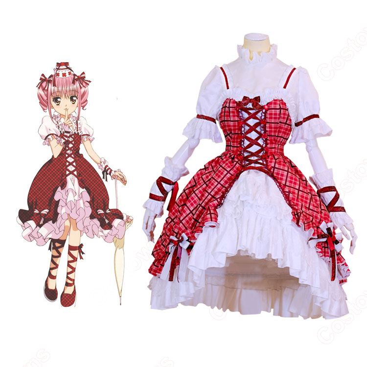 しゅごキャラ! 日奈森あむ コスプレ衣装 チェック柄ケーキドレス-1