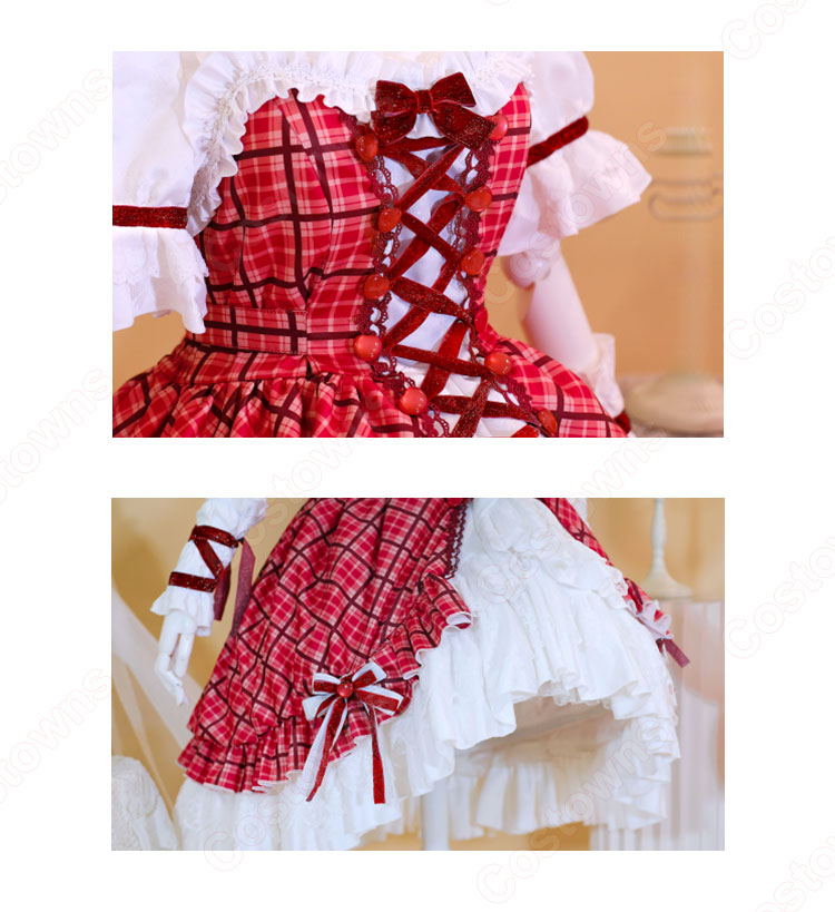 しゅごキャラ! 日奈森あむ コスプレ衣装 チェック柄ケーキドレス-5