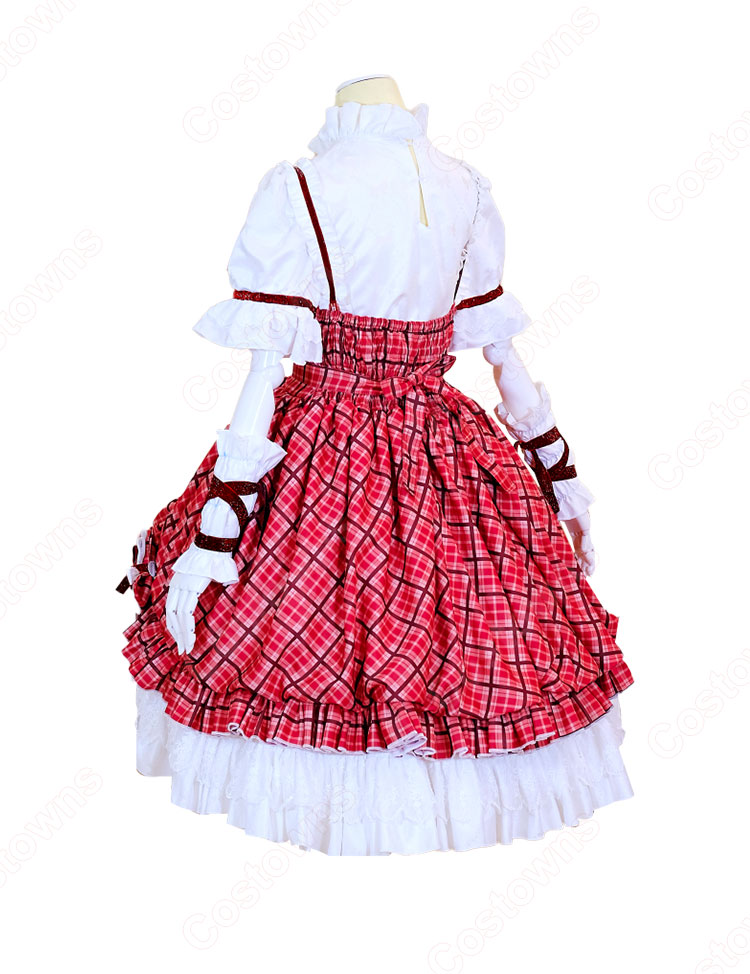 しゅごキャラ! 日奈森あむ コスプレ衣装 チェック柄ケーキドレス-4