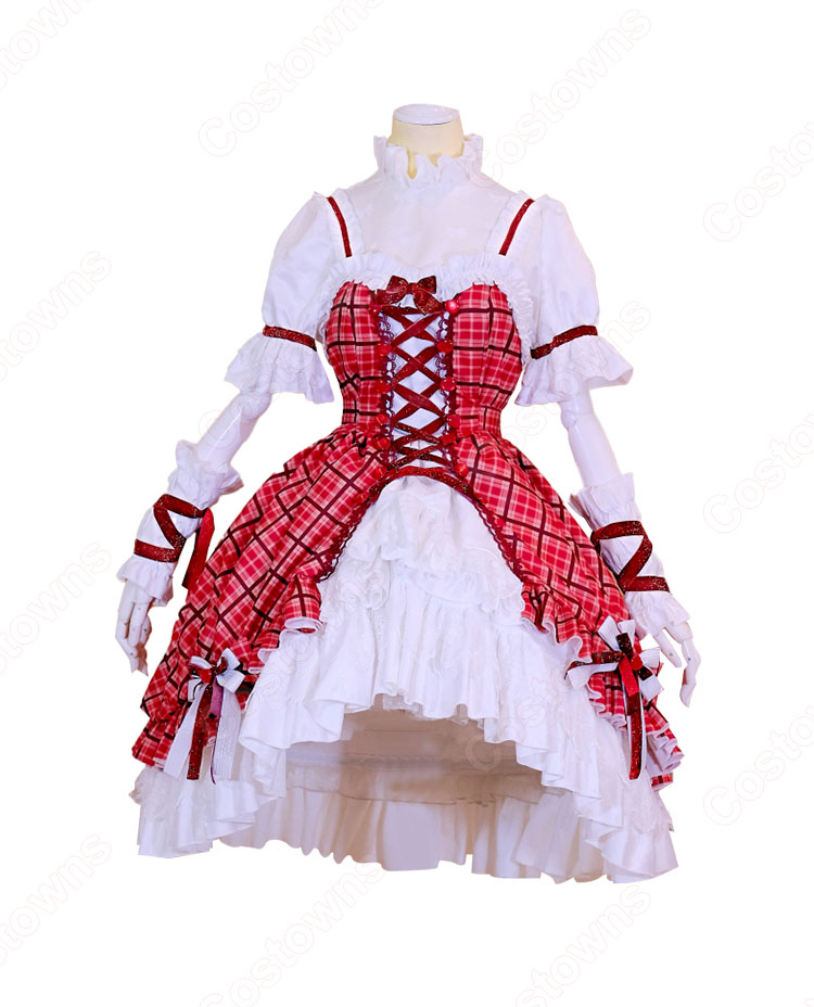 しゅごキャラ! 日奈森あむ コスプレ衣装 チェック柄ケーキドレス-2