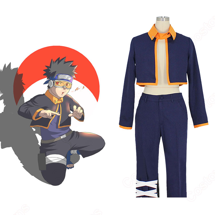 NARUTO ナルト　うちはオビト　衣装＋靴（ブーツ）　コスプレ　衣装　XL NARUTO -ナルト- うちはオビト コスプレ衣装 - Costowns