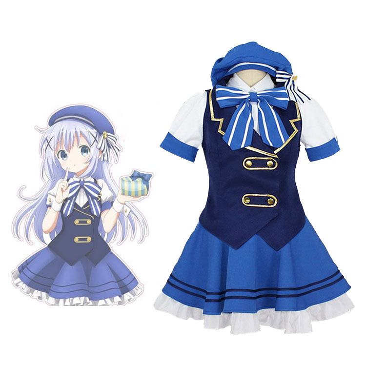 ご注文はうさぎですか? 香風智乃 チノ メイド服 コスプレ衣装-1