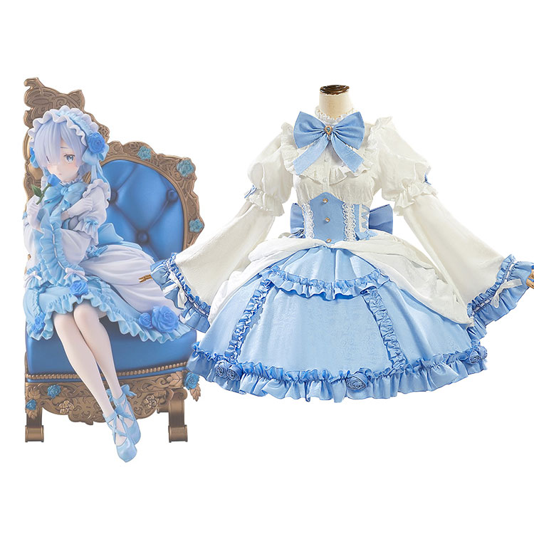 Re:ゼロから始める異世界生活 レム ゴシックドレス姿 コスプレ衣装-1