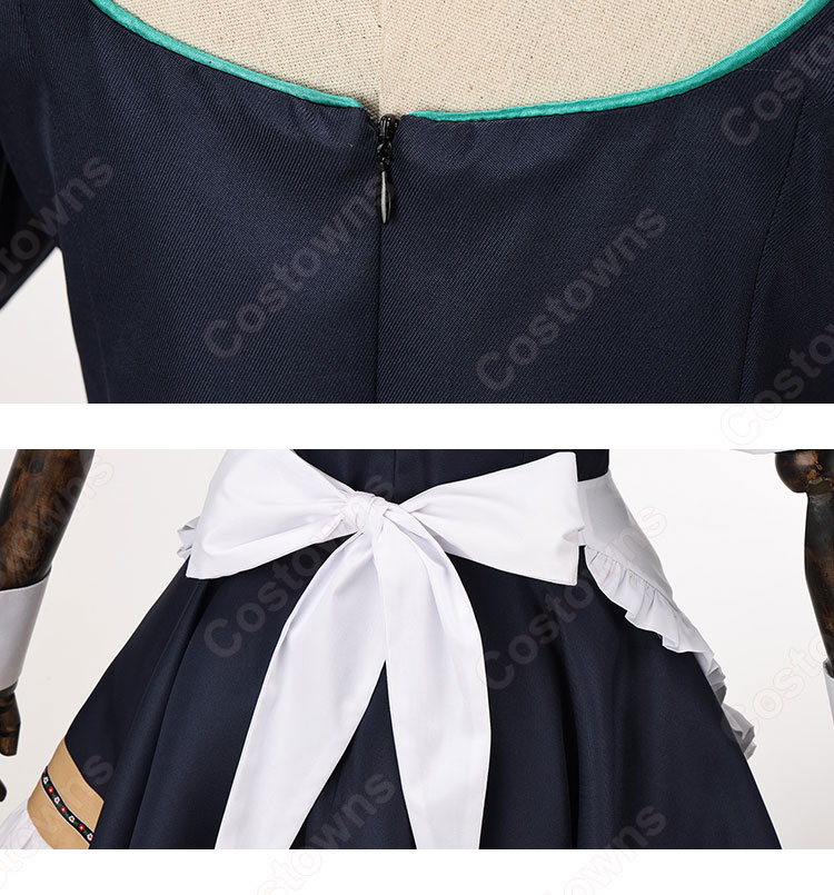 ♡ ブルーアーカイブ 牛牧ジュリ ウェイトレス コスプレ 衣装 高品質 ♡ ブルーアーカイブ 牛牧ジュリ アルバイト コスプレ衣装 - Costowns