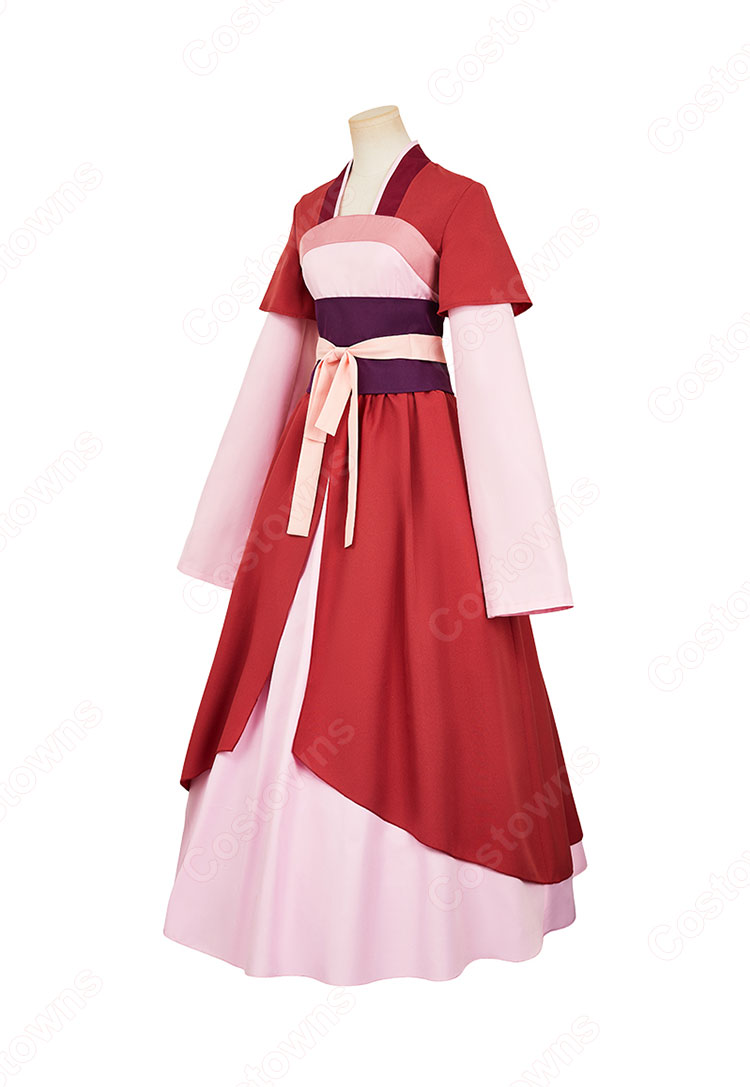 薬屋のひとりごと 猫猫(マオマオ) コスプレ衣装 4点セット(スカート、トップス、コルセットベルト、髪飾り)-2