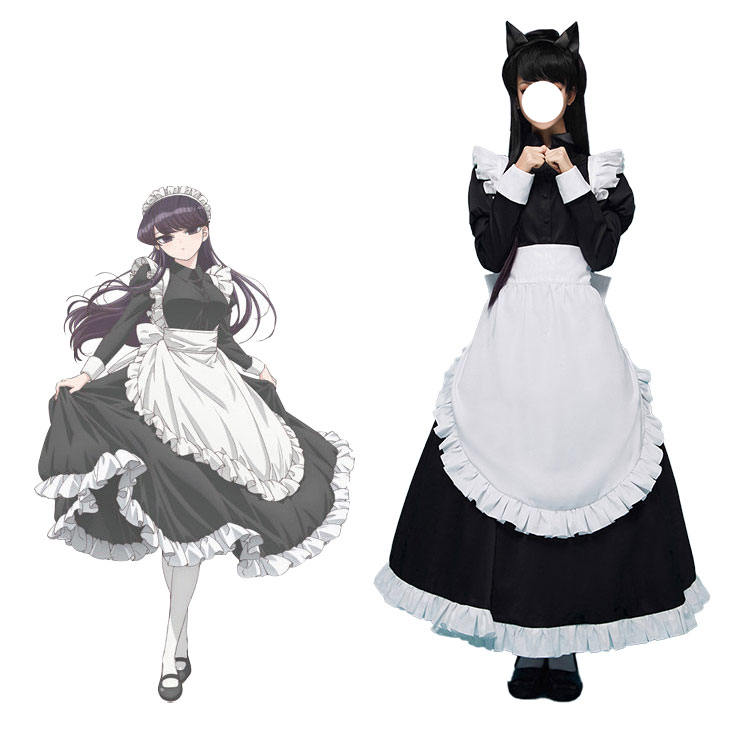 古見さんは、コミュ症です。 古見硝子 メイド服 コスプレ衣装-1