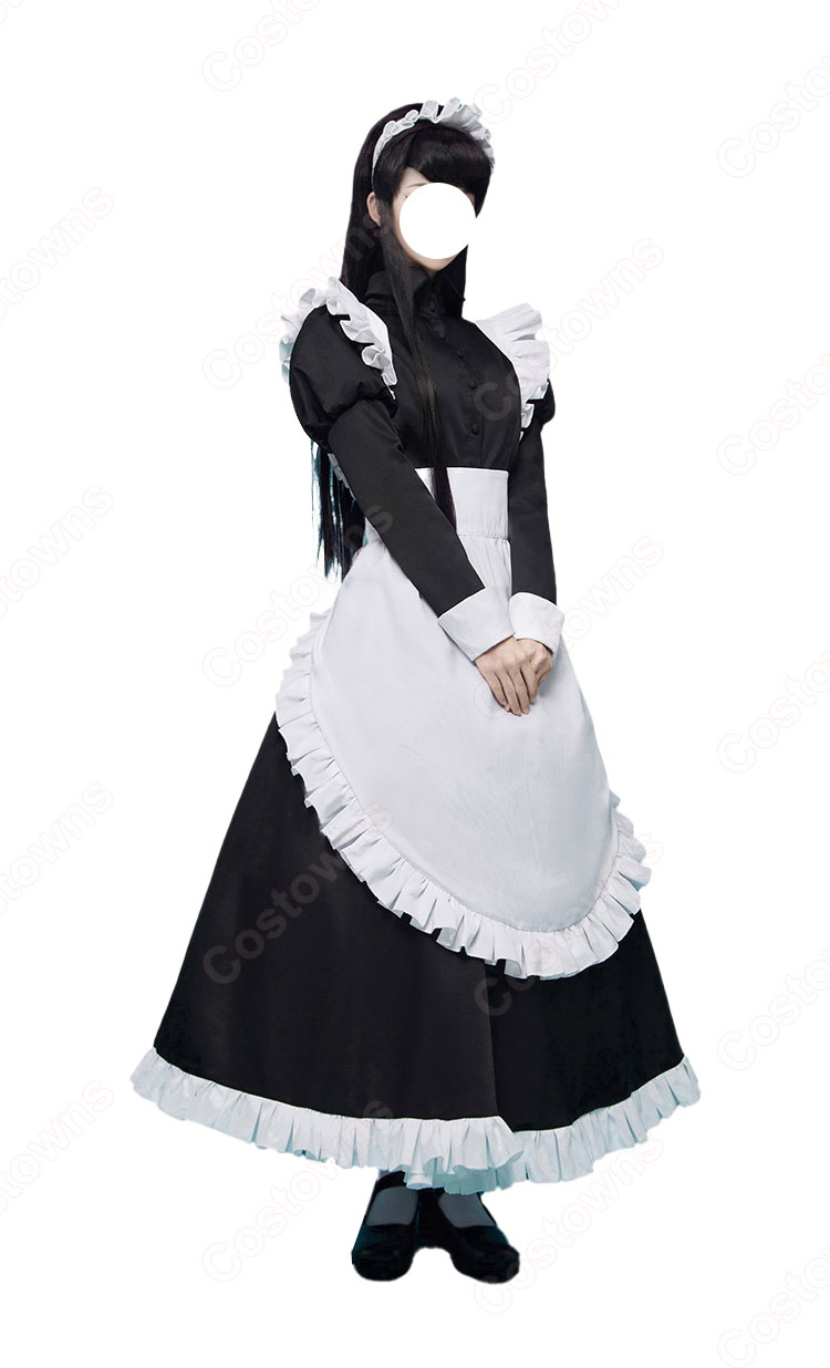 古見さんは、コミュ症です。 古見硝子 メイド服 コスプレ衣装-4