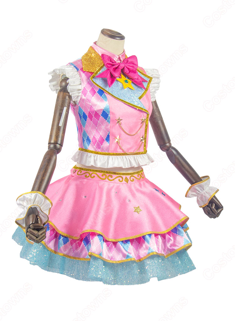 アイカツスターズ! 虹野ゆめ ピンクスターコーデ コスプレ衣装-4
