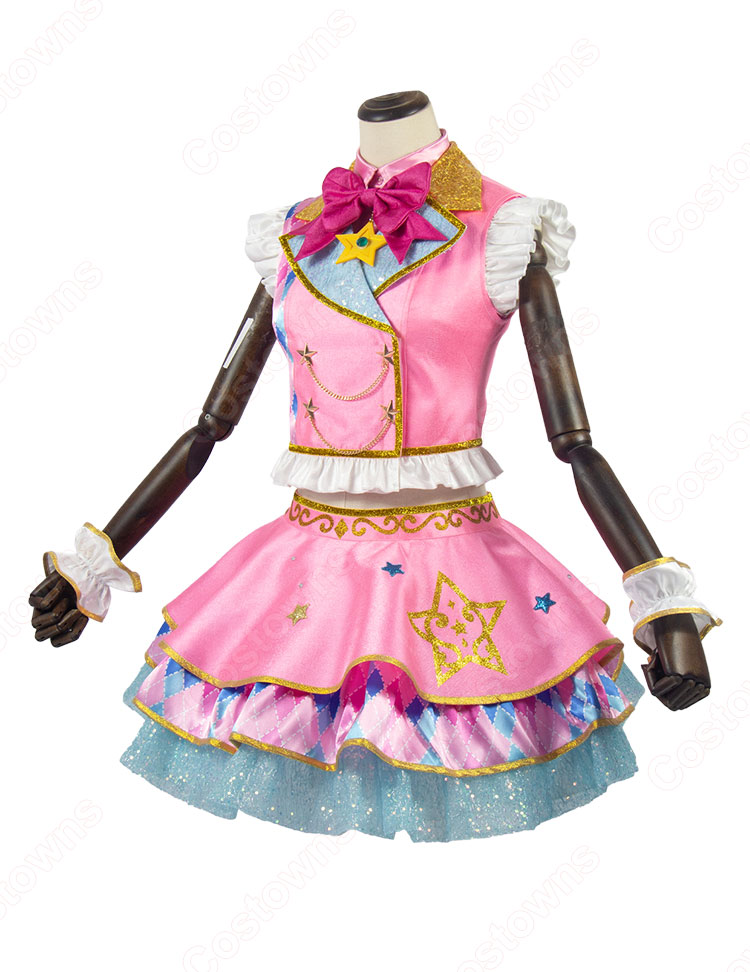 アイカツスターズ! 虹野ゆめ ピンクスターコーデ コスプレ衣装-3