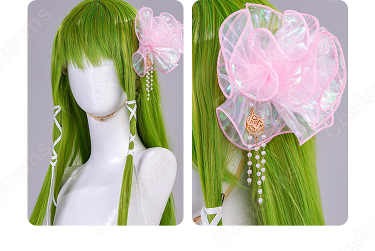 コードギアス 反逆のルルーシュ ロストストーリーズ C.C 反逆を信じて コスプレ衣装 ピンクドレス-9