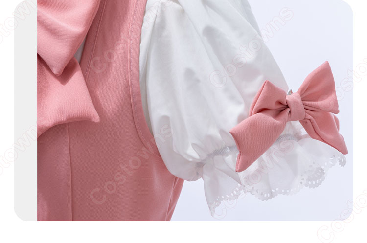 カードキャプターさくら 木之本桜 コスプレ衣装 白×ピンク バトルコスチューム-8