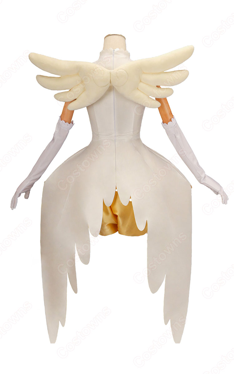 カードキャプターさくら 木之本桜 コスプレ衣装 白×黄色 バトルコスチューム-4