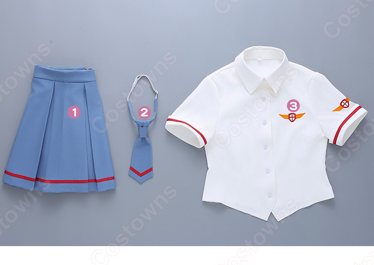 ♡ カードキャプターさくら 木之本桜 友枝中学校制服 夏服 コスプレ 高品質 ♡ カードキャプターさくら 木之本桜 コスプレ衣装 友枝中学校 夏の