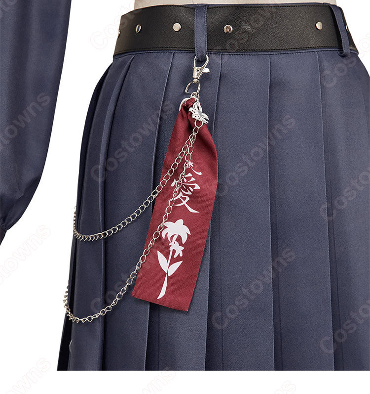 ファイナルファンタジーVII エバークライシス エアリス・ゲインズブール エバクラ学園セブン 七高総長服 コスプレ衣装-10