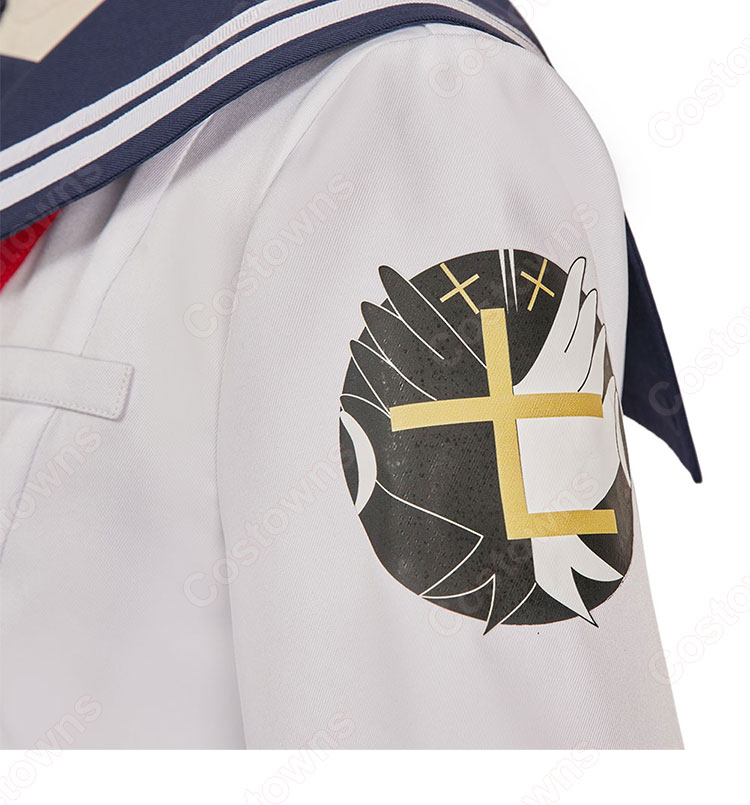 ファイナルファンタジーVII エバークライシス ティファ・ロックハート エバクラ学園セブン 七高セーラー服 コスプレ衣装-7