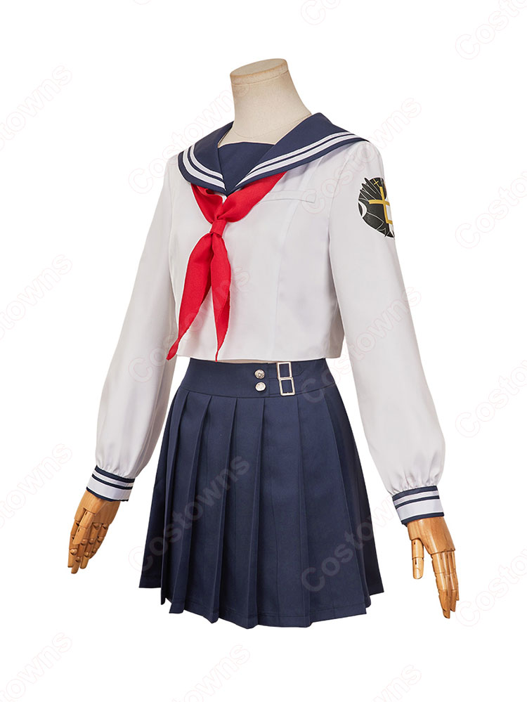 ファイナルファンタジーVII エバークライシス ティファ・ロックハート エバクラ学園セブン 七高セーラー服 コスプレ衣装-4